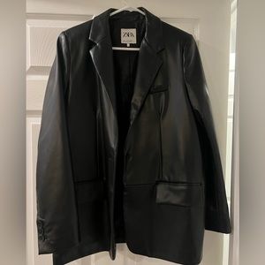 Zara Faux Leather Blazer
